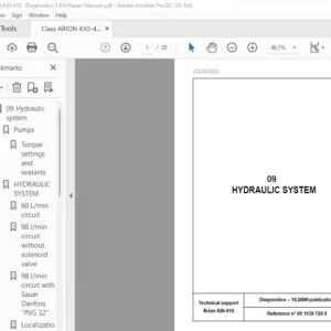 CLAAS Arion 430-410 Diagnostics Repair Manual - PDF DOWNLOAD