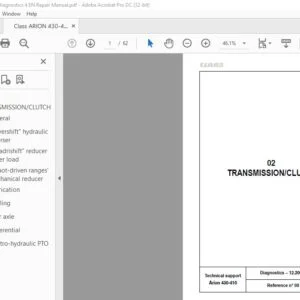 CLAAS Arion 430-410  Diagnostics Repair Manual - PDF DOWNLOAD
