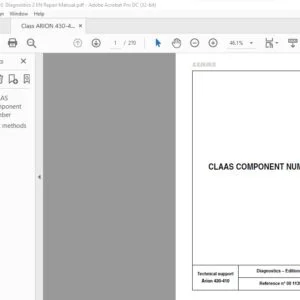 CLAAS Arion 430-410 Diagnostics Repair manual - PDF DOWNLOAD