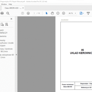 CLAAS Arion 430-410 Diagnostyka Podręcznik napraw - PDF DOWNLOAD (Polish)