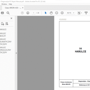 CLAAS Arion 430-410 Diagnostyka Podręcznik napraw -  PDF DOWNLOAD(Polish)