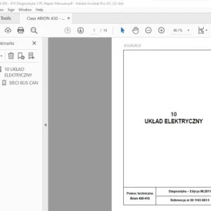 CLAAS Arion 430-410  Diagnostyka Repair Manual - PDF DOWNLOAD(polish)