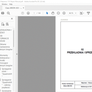 CLAAS Arion 430-410 Naprawa Podręcznik napraw  - PDF DOWNLOAD(Polish)