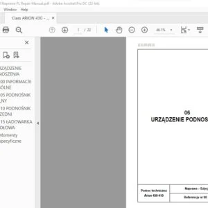 CLAAS Arion 430-410 Naprawa Podręcznik napraw - PDF DOWNLOAD(Polish)
