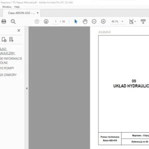 CLAAS Arion 430-410 Naprawa Podręcznik napraw - PDF DOWNLOAD(Polish)
