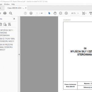 CLAAS Arion 430-410 Naprawa Podręcznik napraw - PDF DOWNLOAD(Polish)