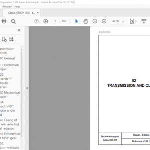 CLAAS Arion 430-410 Repair Manual - PDF DOWNLOAD