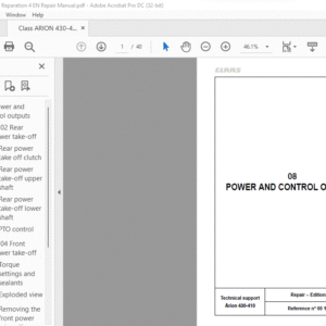CLAAS Arion 430-410 Repair Manual - PDF DOWNLOAD