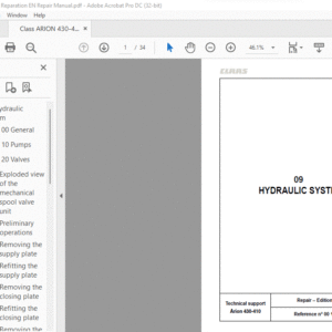 CLAAS Arion 430-410 Repair Manual - PDF DOWNLOAD
