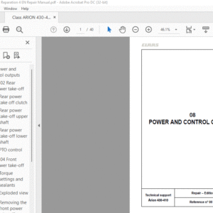 CLAAS Arion 430-410 Repair Manual - PDF DOWNLOAD