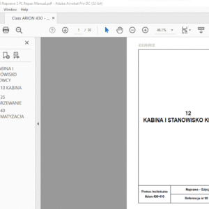 CLAAS Arion 430-410 napraw Podręcznik napraw  - PDF DOWNLOAD(Polish)