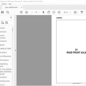 CLAAS Arion 510-640 Repair Manual - PDF DOWNLOAD