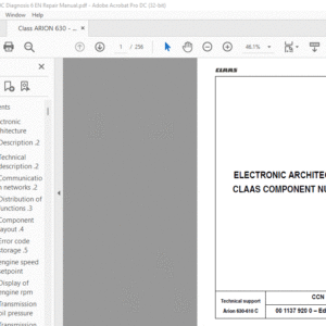 CLAAS  Arion 630-610 C Diagnosis Repair Manual - PDF DOWNLOAD
