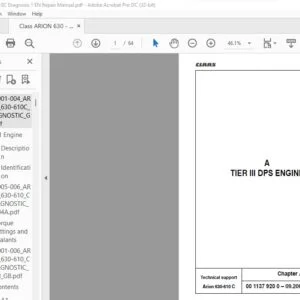CLAAS Arion 630-610 C Diagnosis Repair manual - PDF DOWNLOAD