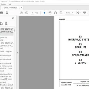 CLAAS Arion 630-610 C Diagnostics Repair Manual -PDF DOWNLOAD