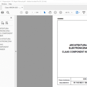 CLAAS Arion 630-610 C Diagnostyka Podręcznik napraw - PDF DOWNLOAD (Polish)