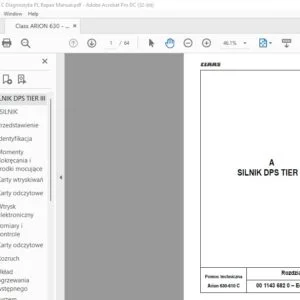 CLAAS Arion 630-610 C Diagnostyka Repair Manual - PDF DOWNLOAD(polish)