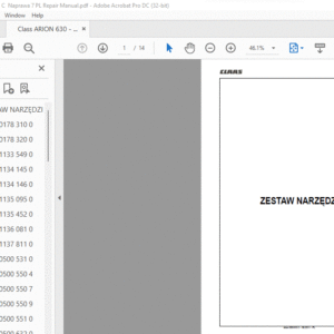 CLAAS Arion 630-610 C Podręcznik napraw  - PDF DOWNLOAD(Polish)