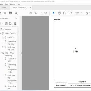 CLAAS Arion 630-610 C Repair Manual - PDF DOWNLOAD