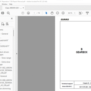 CLAAS Arion 630-610 C Repair Manual - PDF DOWNLOAD