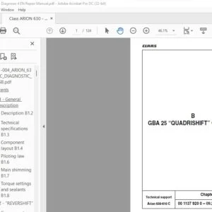 CLAAS Arion 630-610 C Repair Manual - PDF DOWNLOAD