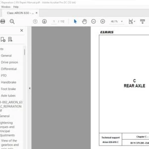 CLAAS Arion 630-610 C Repair Manual - PDF DOWNLOAD