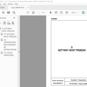 CLAAS Arion 630-610 C Repair Manual - PDF DOWNLOAD(polish)
