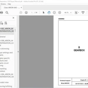 CLAAS Arion 640-510 C Repair Manual - PDF DOWNLOAD