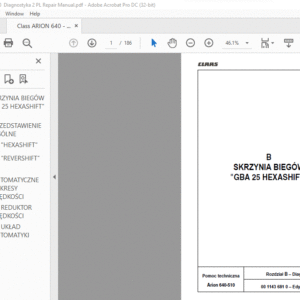 CLAAS Arion 640-510 Diagnostyka Podręcznik napraw  - PDF DOWNLOAD(Polish)