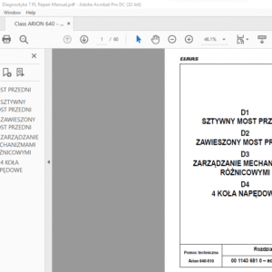 CLAAS Arion 640-510 Diagnostyka Podręcznik napraw  - PDF DOWNLOAD(Polish)