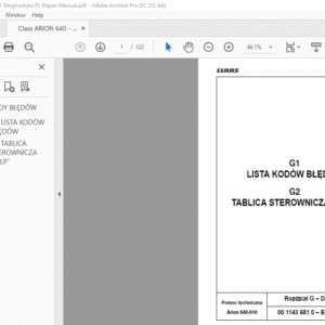 CLAAS Arion 640-510 Diagnostyka Podręcznik napraw - PDF DOWNLOAD (Polish)