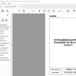 CLAAS Arion 640-510 Diagnostyka Repair Manual - PDF DOWNLOAD (Polish)