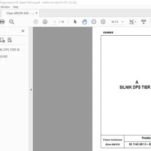 CLAAS Arion 640-510 Diagnostyka Repair Manual - PDF DOWNLOAD(polish)