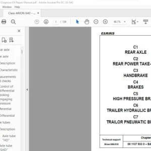 CLAAS Arion 640-510 Repair Manual - PDF DOWNLOAD