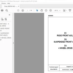 CLAAS Arion 640-510 Repair Manual - PDF DOWNLOAD