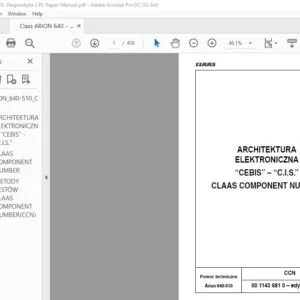 CLAAS Axion 640-510 Repair Manual - PDF DOWNLOAD (Polish)