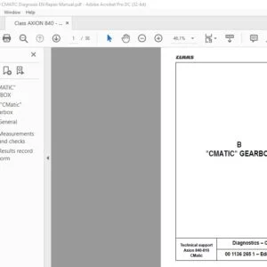 CLAAS Axion 840-810 CMatic Repair Manual - PDF DOWNLOAD