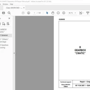 CLAAS Axion 840-810 Cmatic Repair Manual - PDF DOWNLOAD