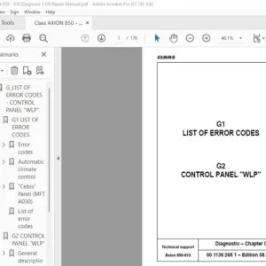 CLAAS Axion 850-810 Diagnostic Repair manual - PDF DOWNLOAD