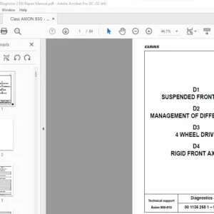 CLAAS Axion 850-810 Diagnostics Repair Manual - PDF DOWNLOAD