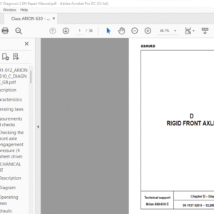 CLAAS Axion 850-810 Diagnostics Repair Manual - PDF DOWNLOAD
