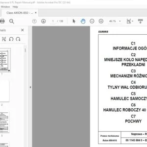 CLAAS Axion 850-810 Naprawa Repair Manual - PDF DOWNLOAD(polish)