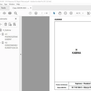 CLAAS Axion 850-810 Naprawa Repair Manual - PDF DOWNLOAD(polish)
