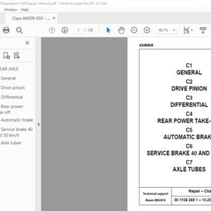 CLAAS Axion 850-810 Repair Manual - PDF DOWNLOAD