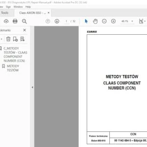 CLAAS Axion 850-810 Repair Manual - PDF DOWNLOAD(polish)