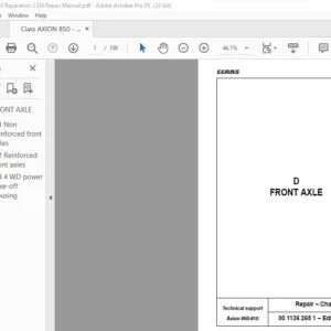 CLAAS Axion 850-810 Repair Manual - PDF DOWNLOAD