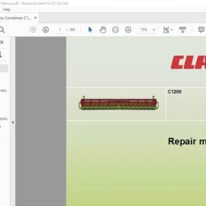 CLAAS C1200 Repair manual- PDF DOWNLOAD