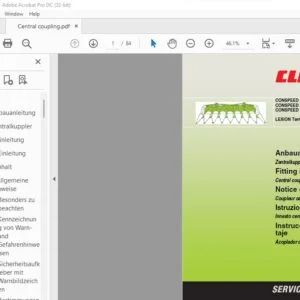 CLAAS CONSPEED 12 CONSPEED 8 CONSPEED 6 LEXION Terra-Trac Central coupling Fitting Instructions Manual _DE_EN_FR - PDF DOWNLOAD
