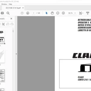 CLAAS CORTO 210 / 185 / 165  R OPERATOR´S MANUAL - PDF DOWNLOAD