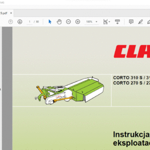 CLAAS CORTO 310 S310 N CORTO 270 S  270 NC  270 N Instrukcja montażu i eksploatacji  - PDF DOWNLOAD (Polish)